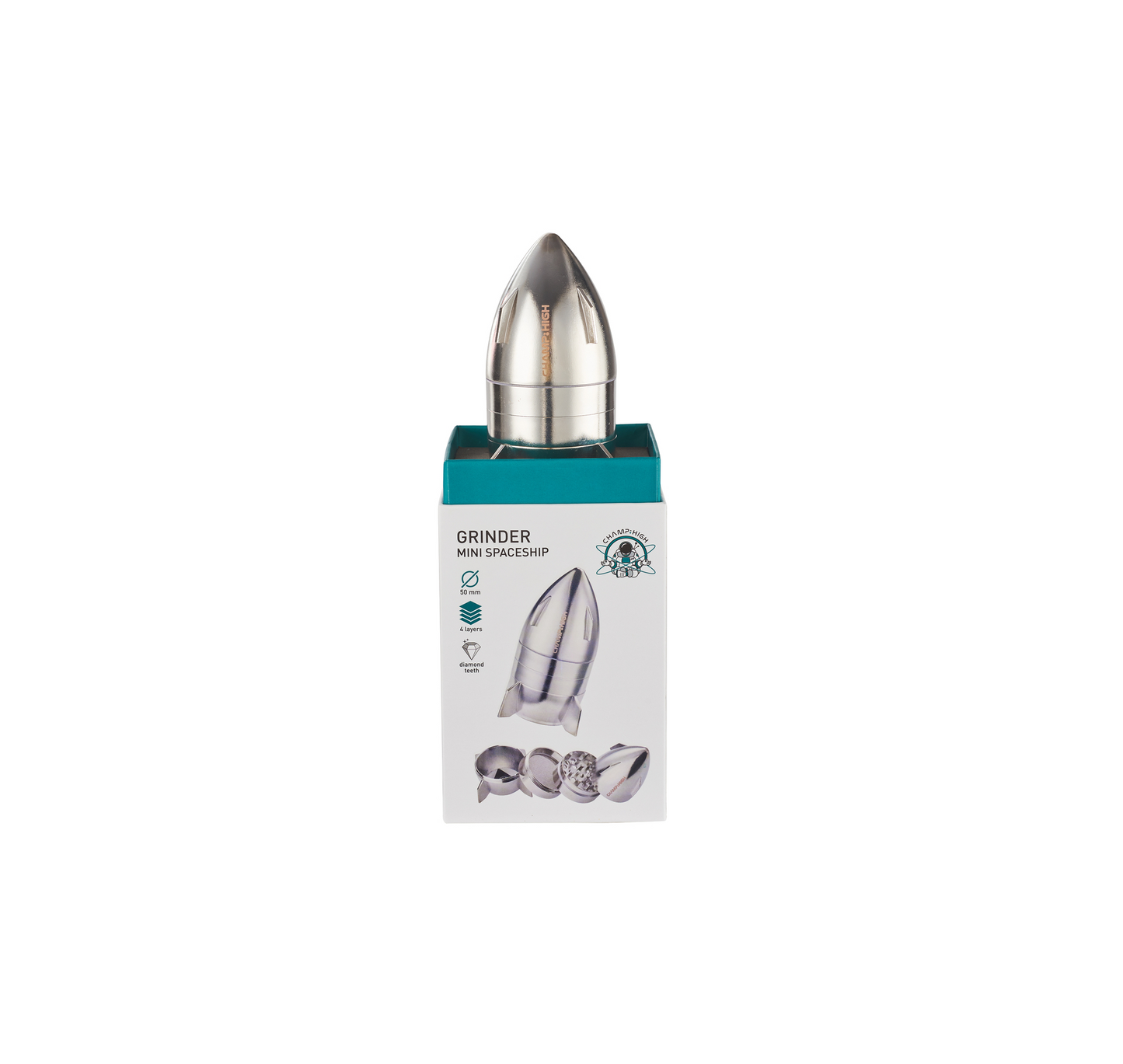 CHAMP GRINDER MINI SPACESHIP SILVER (1)