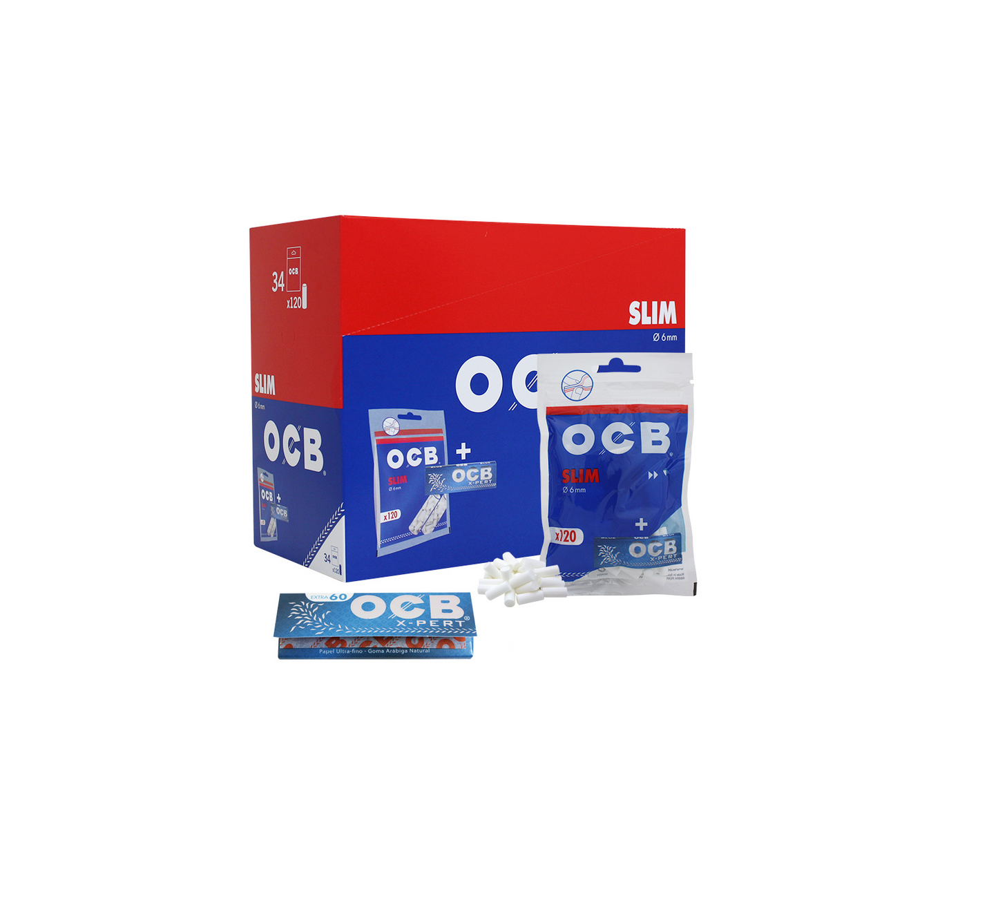 OCB 6MM + PAPEL XPERT BLUE (34X120)