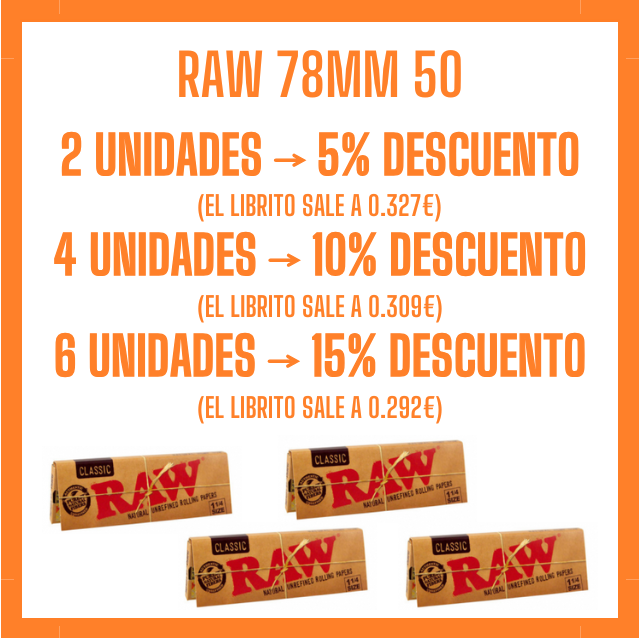 PROMOCION RAW 78MM 50
