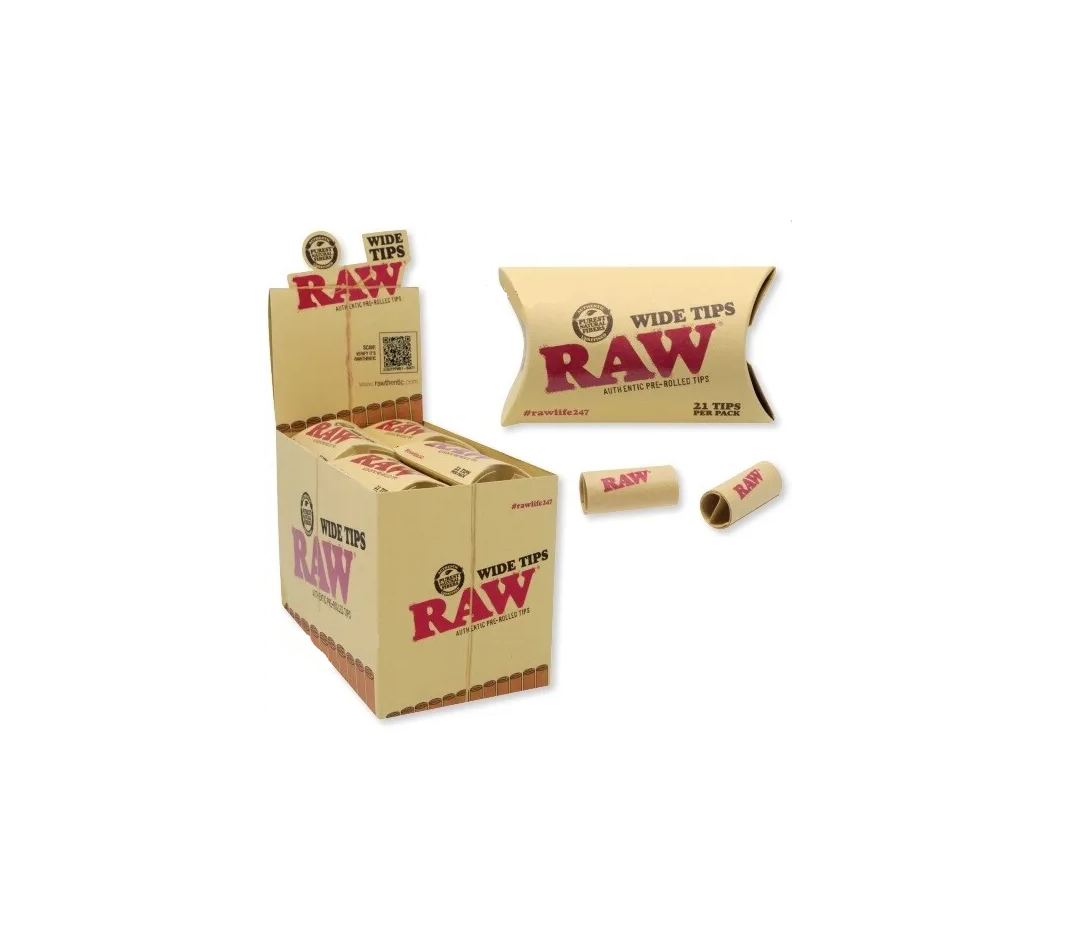 RAW TIPS PRE ROLLED WIDE (20)