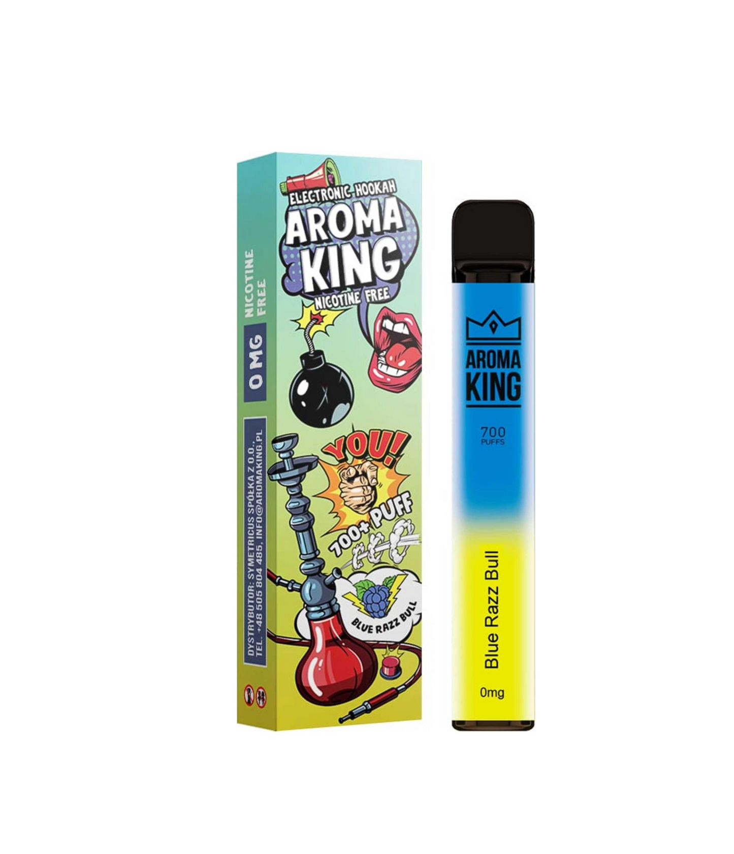 AROMA KING HOOKAH ZERO BLUE RAZZ BULL