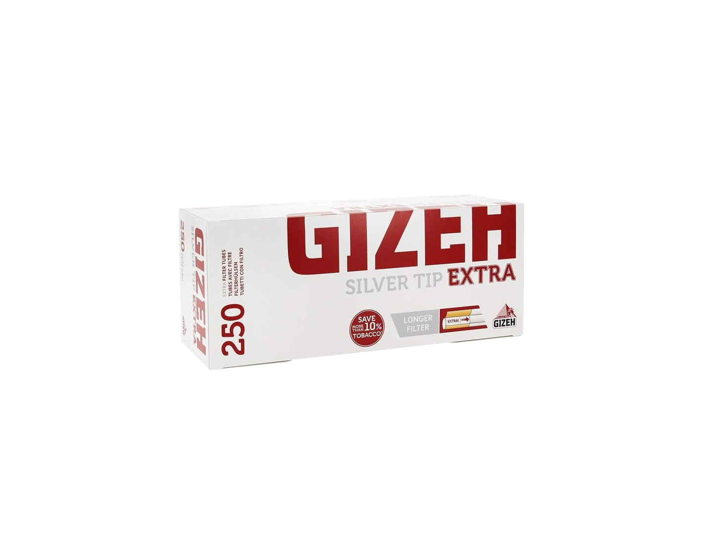 GIZEH SILVER TIP TUBO 250 EXTRA (40)