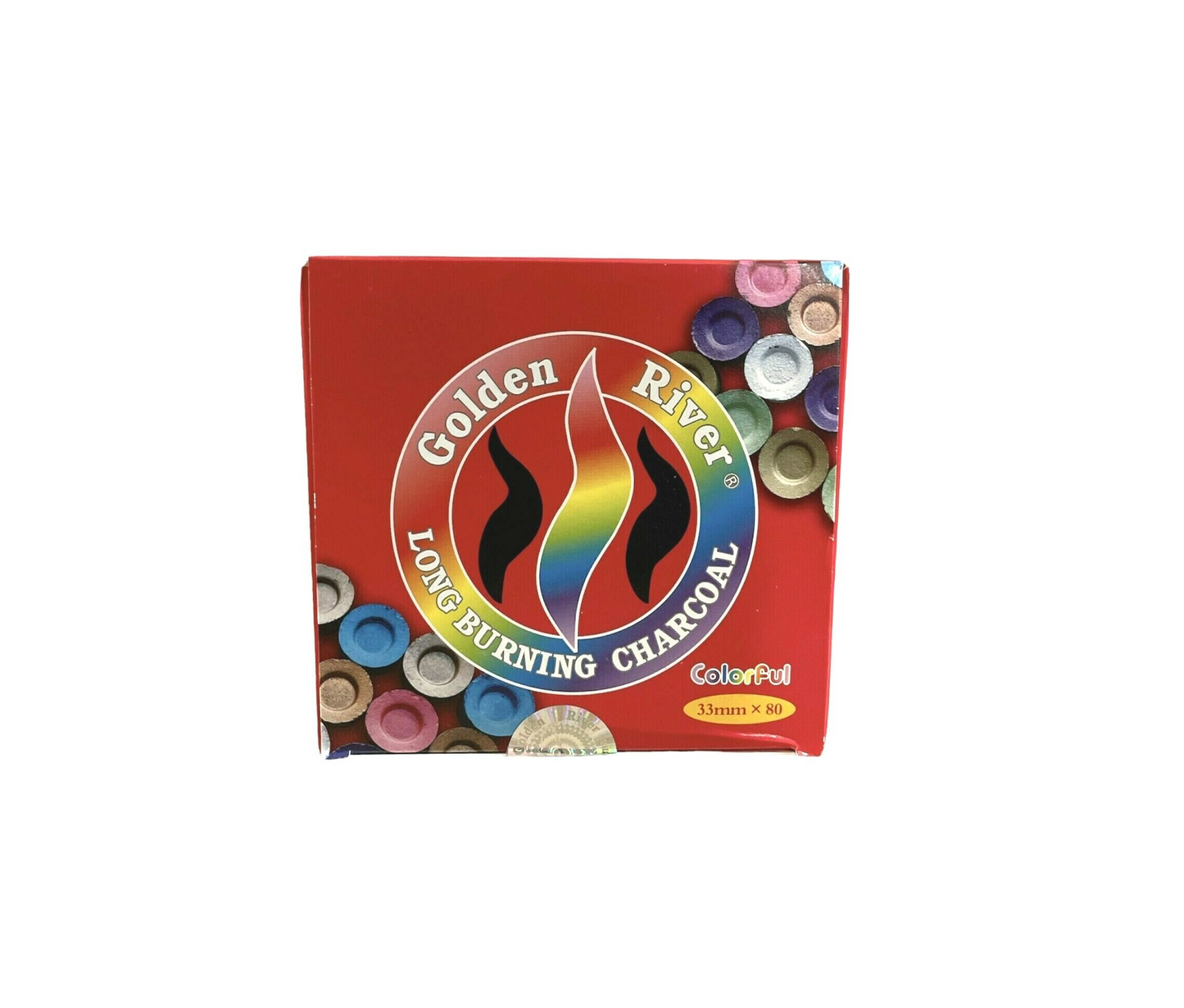 GOLDEN RIVER 33MM COLORFUL CARBON SHISHA (8 ROLLOS)