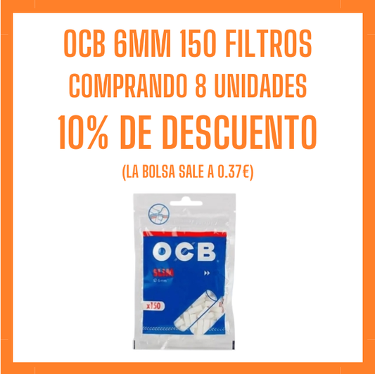 PROMOCION OCB 6MM 150 FILTROS